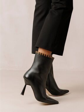 ALOHAS Black Leather Leo Ankle Heel Boots | ASO Tell Me Lies - US 9 (39) NWT